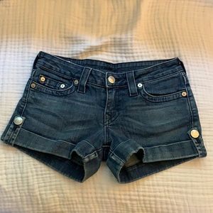 True Religion Jess Cuffed Denim Shorts - Size 28